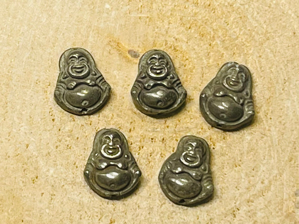 Lot de 5 Intercalaires bouddha en Pyrite - Les bijoux de Théa