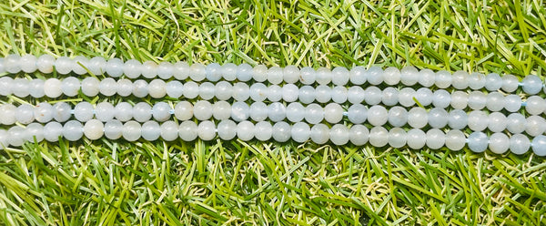 Perles naturelles en Angélite en 4 mm