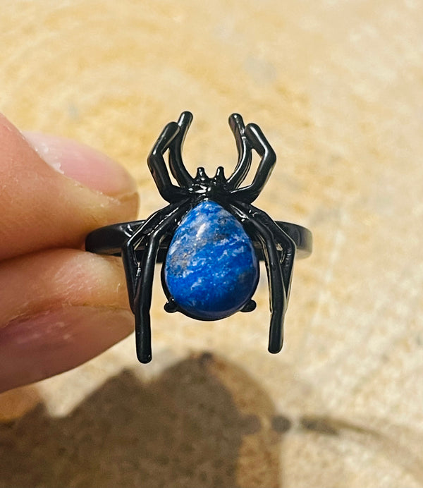 Bague Araignée en Lapis-lazuli , Taille 53-59 (réglable) - les bijoux de Thea