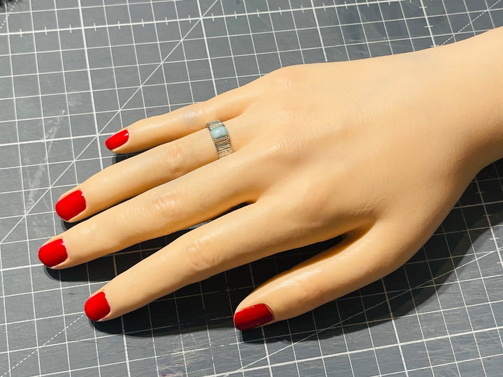 Bague en Larimar, Taille réglable - les bijoux de Thea 