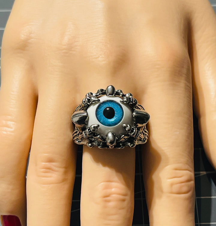 Bague mauvais œil bleu, taille réglable - les bijoux de Thea