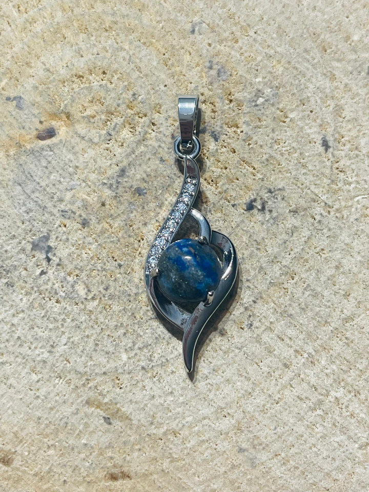 Pendentif avec Lapis-lazuli et diamants CZ - les bijoux de Thea 