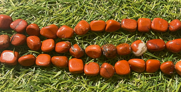 Perles naturelles en Jaspe rouge en Nuggets de 5-7 mm