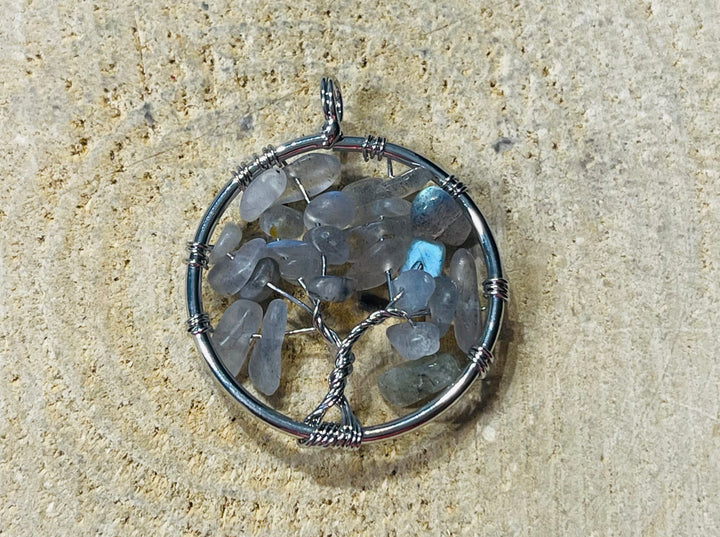 Pendentif en arbre de vie en Labradorite - les bijoux de Thea 