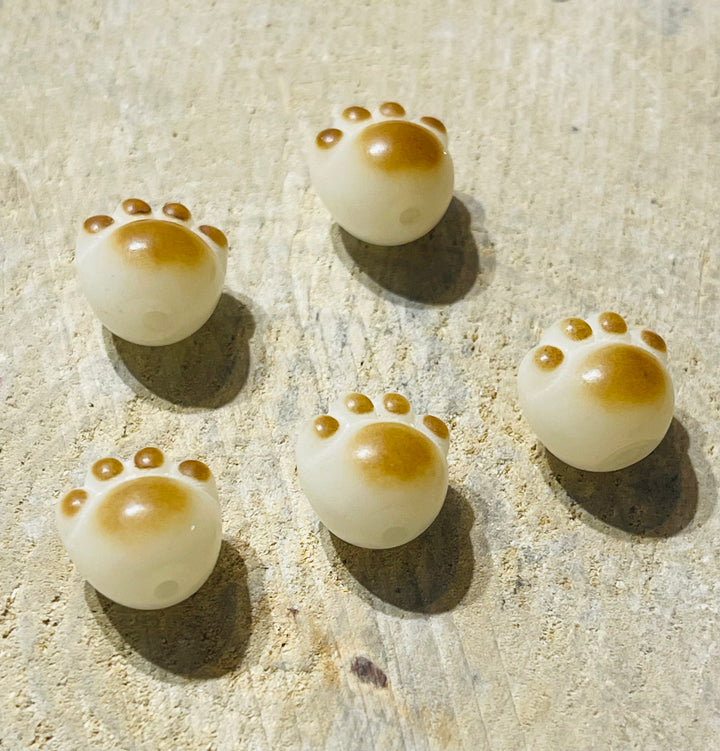 Perles en racine de Bodhi en forme de patte de chat (lot de 5 perles) - les bijoux de Thea 