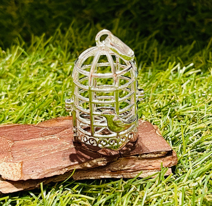 Pendentif Cage Oiseau pour pierre naturelle - Les bijoux de Théa