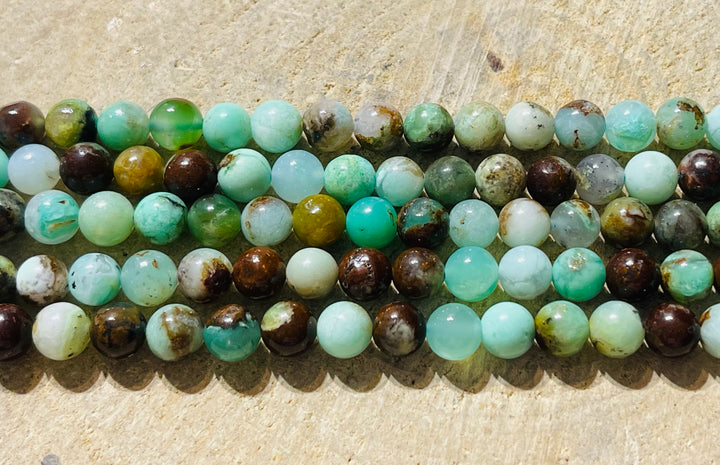 Perles en Chrysoprase en 8 mm - les bijoux de Thea 