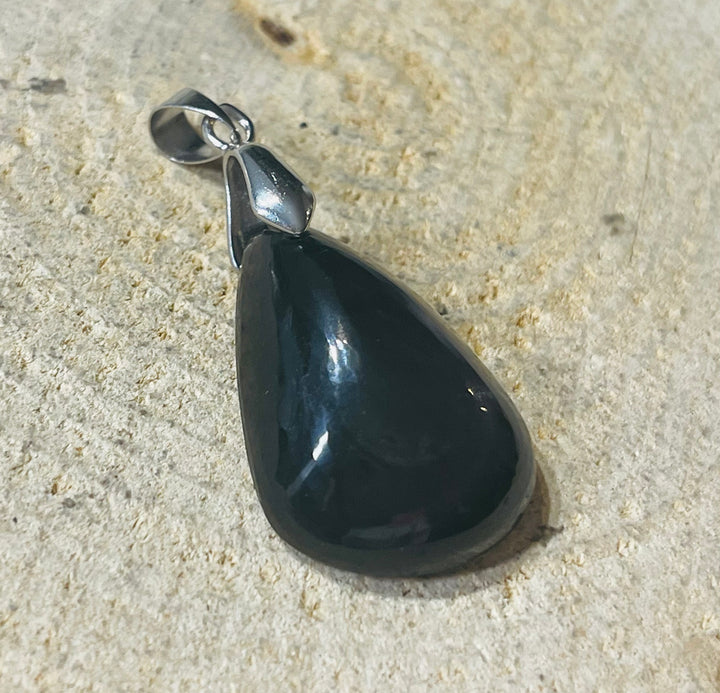 Pendentif serti d'une Obsidienne oeil céleste (4) - les bijoux de Thea 