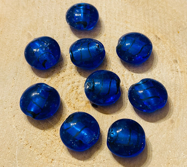 Lot de 5 intercalaires Perle en verre bleu pour bracelet