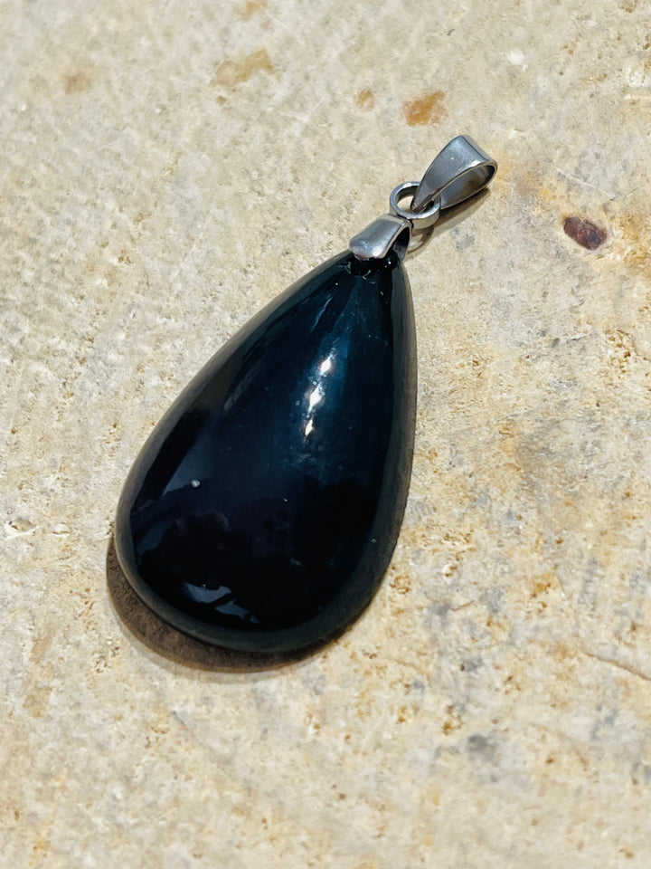 Pendentif serti d'une Obsidienne oeil céleste (3) - les bijoux de Thea