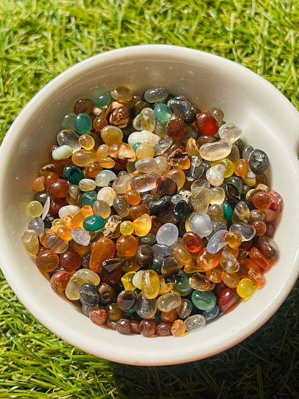 Chips / pépites en pierre naturelle non percées en Agate 3-5 mm (50 grs) - les bijoux de Thea 