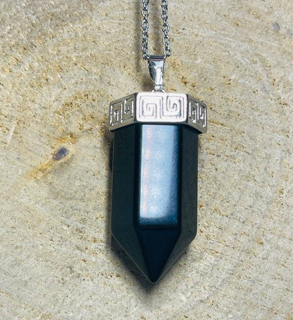 Pendentif / Pendule Prisme en onyx  - les bijoux de Thea