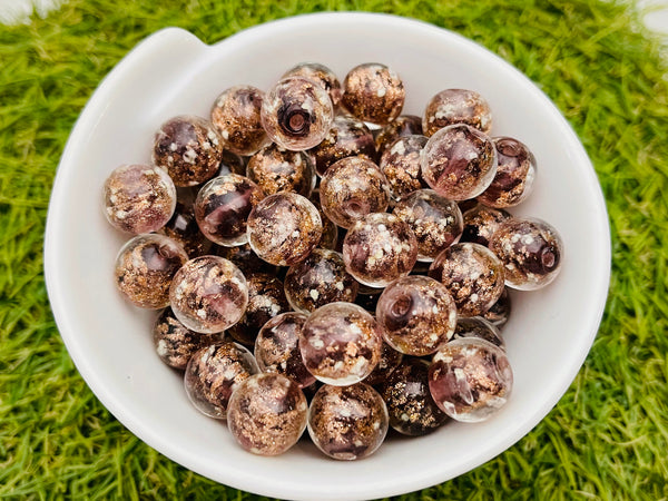Perles en verre Lumineuses violet foncé 12 mm pour bracelet - les bijoux de Thea 