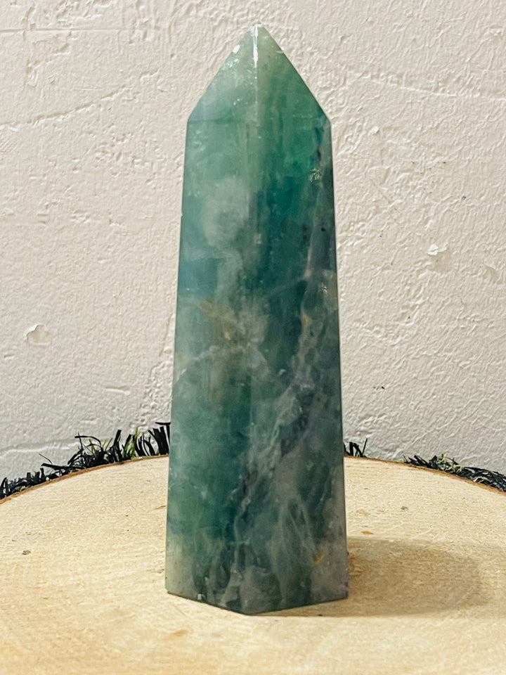 Prisme Tour en Fluorite verte - les bijoux de Thea