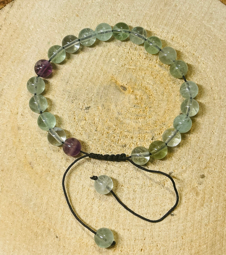 Lot de 5 Bracelets réglables en perles naturelles Fluorite (38) - les bijoux de Thea 