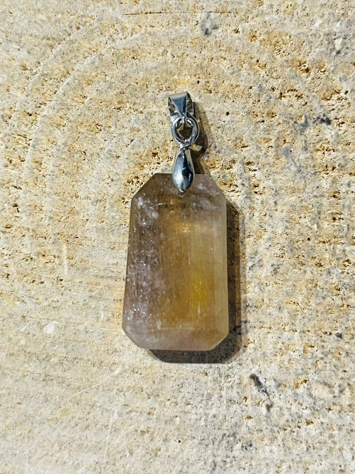 Pendentif en Quartz rutile doré au choix (2) - les bijoux de Thea