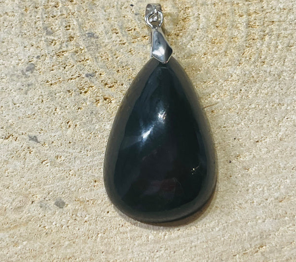 Pendentif serti d'une Obsidienne oeil céleste (7) - les bijoux de Thea 