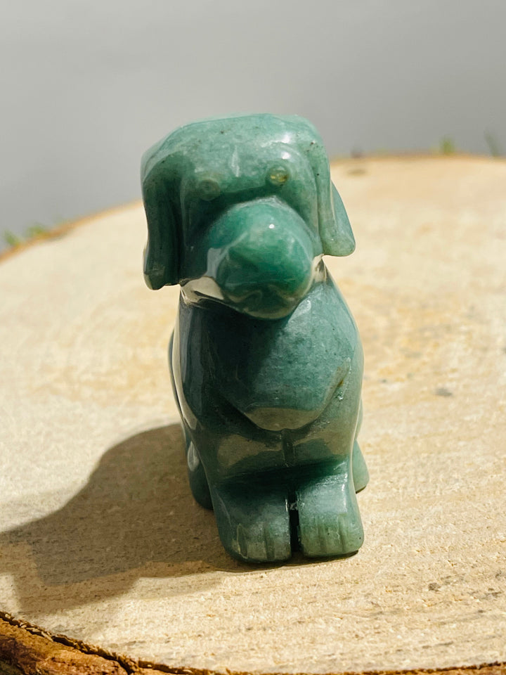 Chien Labrador en Aventurine verte - les bijoux de Thea
