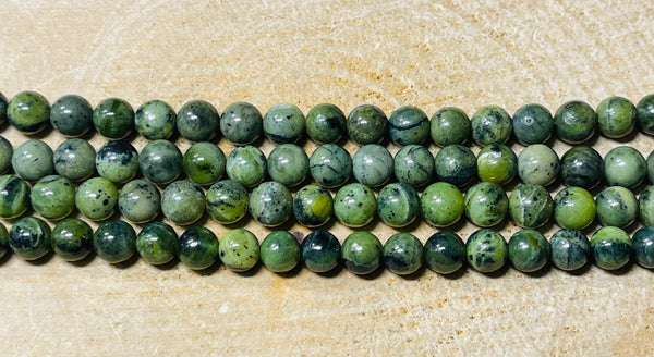 Perles naturelles en Jade Néphrite du Canada en 6 mm - les bijoux de thea 