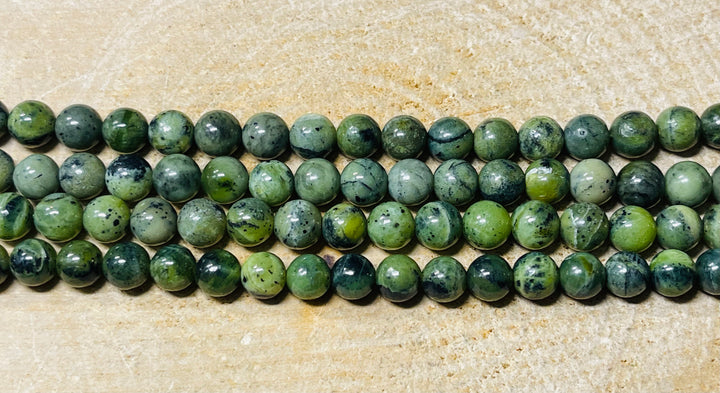 Perles naturelles en Jade Néphrite du Canada en 6 mm - les bijoux de thea 