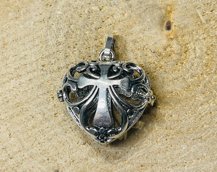 Pendentif cage coeur croix pour pierre naturelle - les bijoux de thea 