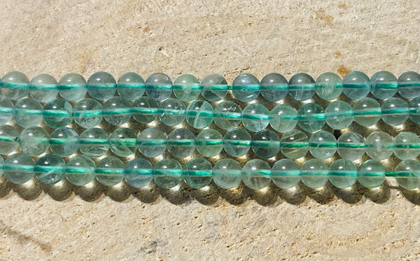 Perles en pierre naturelle en Fluorite verte en 6 mm - les bijoux de Thea 