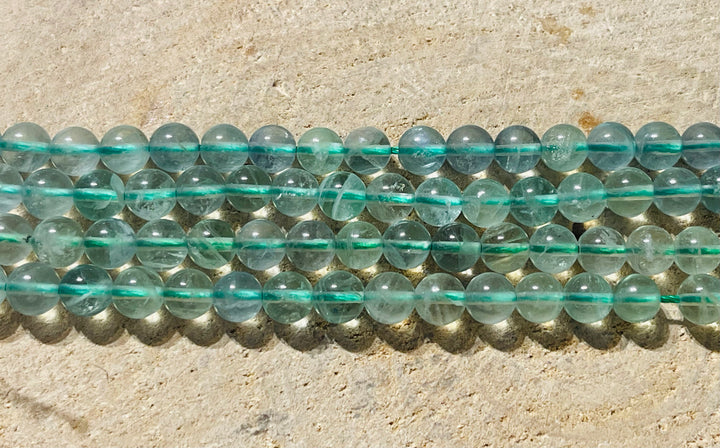 Perles en pierre naturelle en Fluorite verte en 6 mm - les bijoux de Thea 