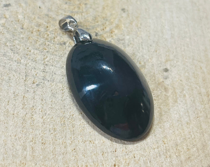 Pendentif serti d'une Obsidienne oeil céleste (3) - les bijoux de Thea 