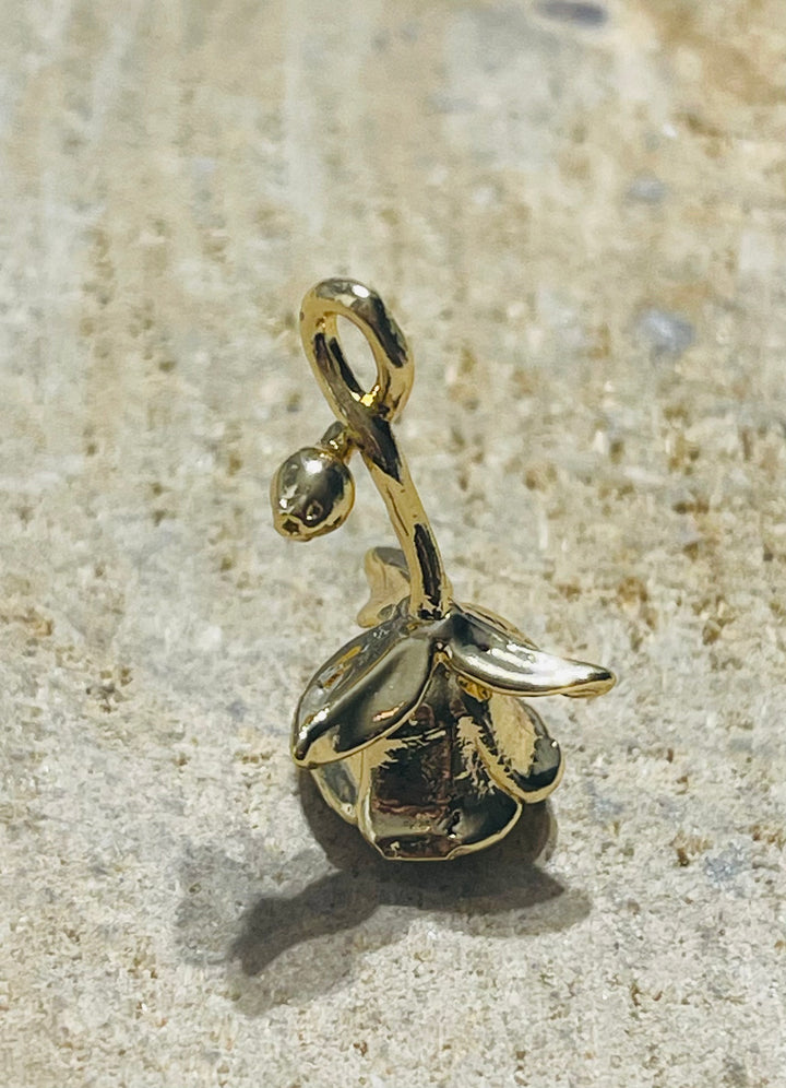 Lot de 5 Pendentifs / Breloques Fleur rose doré - les bijoux de Thea 