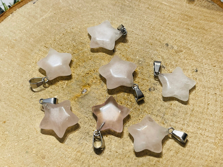 Pendentif Étoile en Quartz rose - les bijoux de Thea 