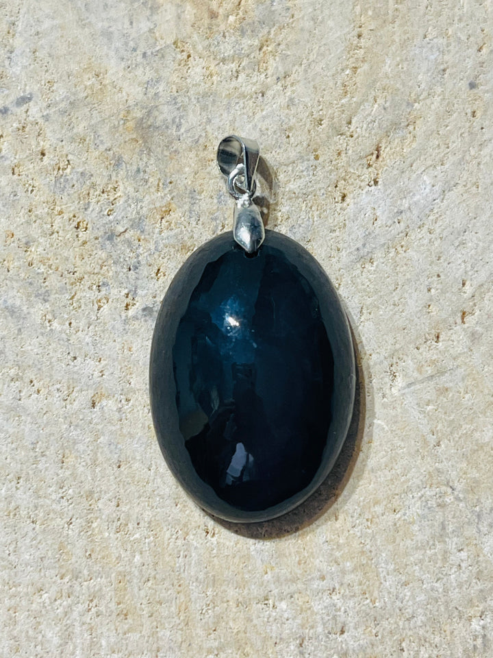Pendentif serti d'une Obsidienne oeil céleste (2) - les bijoux de Thea