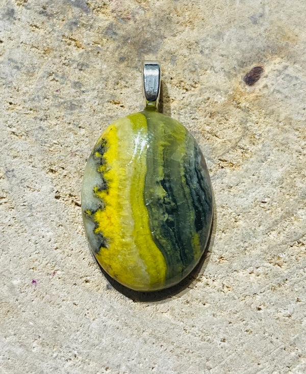 Pendentif serti d'un Jaspe Bumblebee / Bourdon (2) - les bijoux de Thea