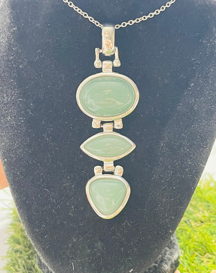 Pendentif articulé en Aventurine verte - Les bijoux de Théa