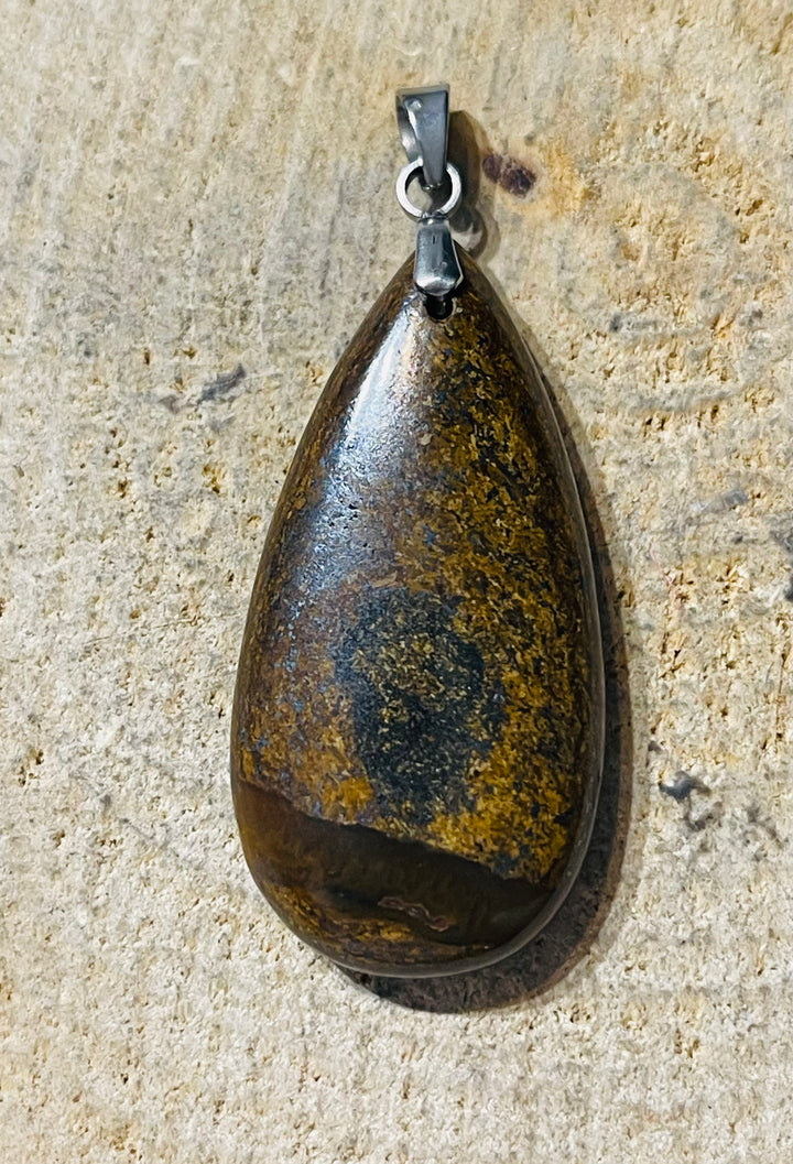 Pendentif cabochon en Bronzite au choix - les bijoux de Thea