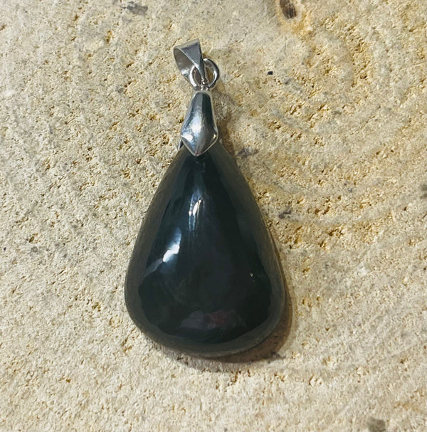 Pendentif serti d'une Obsidienne oeil céleste (4) - les bijoux de Thea 