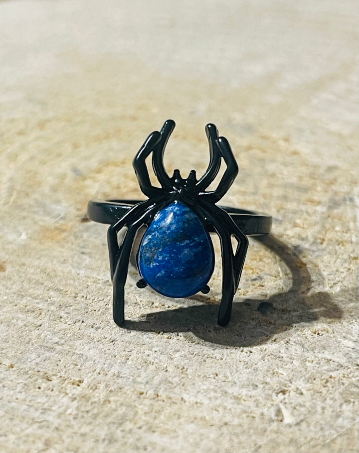 Bague Araignée en Lapis-lazuli , Taille 53-59 (réglable) - les bijoux de Thea