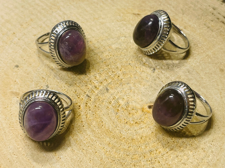 Bague sertie d'une Amethyste , Taille 59 - les bijoux de Thea