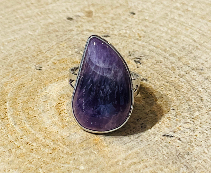 Bague sertie d’Amethyste, taille réglable - les bijoux de Thea