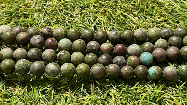 Perles naturelles en Variscite en 8 mm