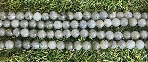 Perles naturelles en Labradorite claire en 8 mm
