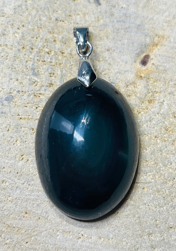 Pendentif serti d'une Obsidienne oeil céleste - les bijoux de Thea 