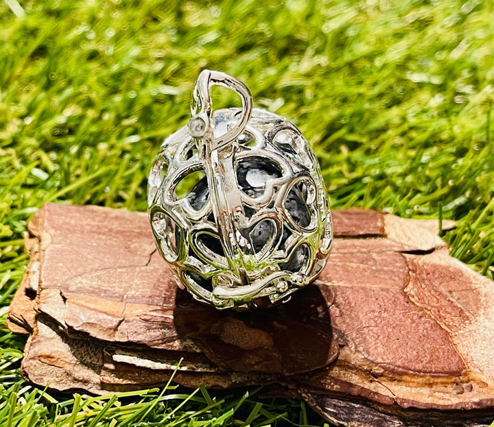 Pendentif cage Pomme coeur pour pierre naturelle - Les bijoux de Théa