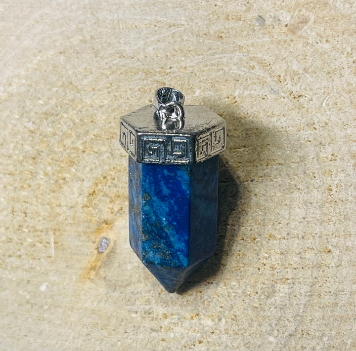 Pendentif / Pendule Prisme en lapis-lazuli- les bijoux de Thea