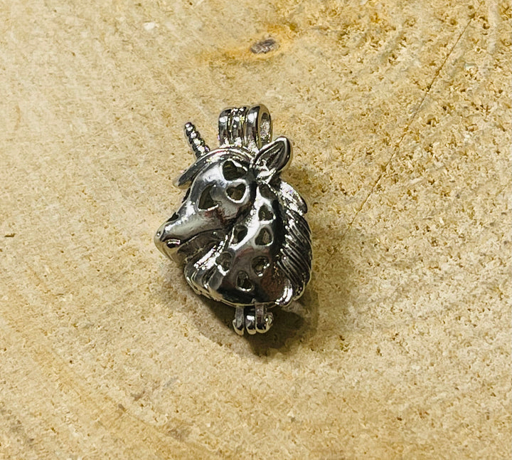 Pendentif Licorne Cage pour pierre naturelle - Les bijoux de Théa