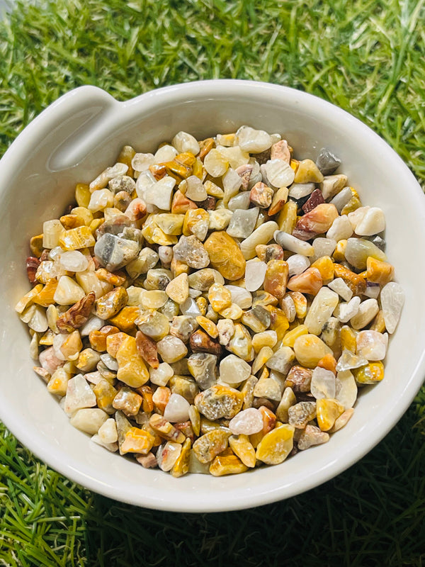 Chips / pépites naturelles non percées en Agate crazy lace 3-5 mm (50 grs) - les bijoux de Thea 