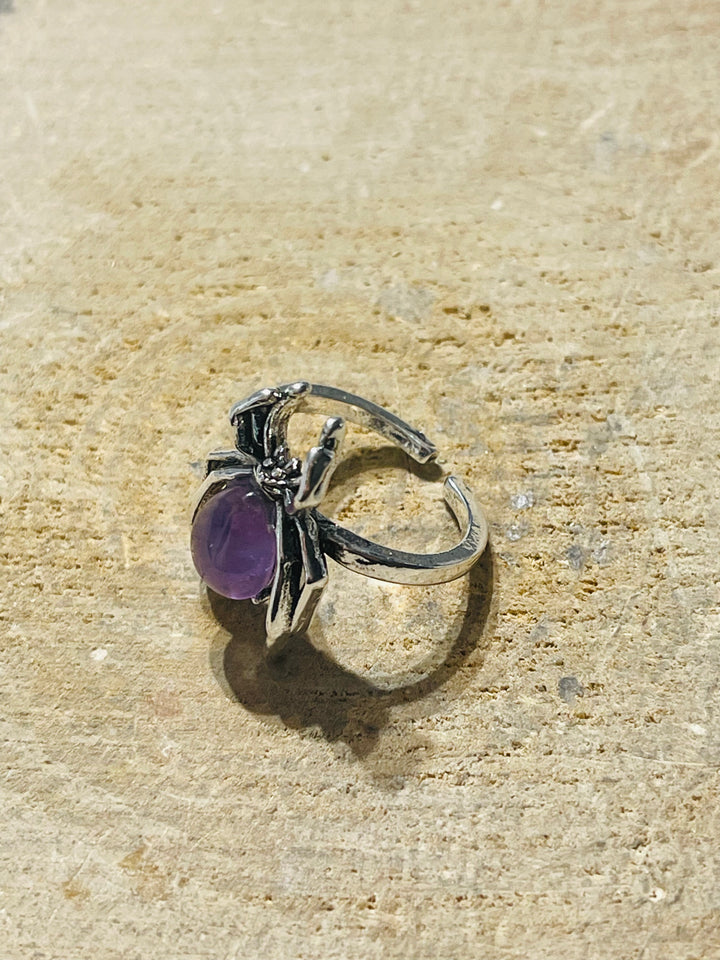 Bague Araignée en Amethyste , Taille 53-59 (réglable)- les bijoux de Thea 