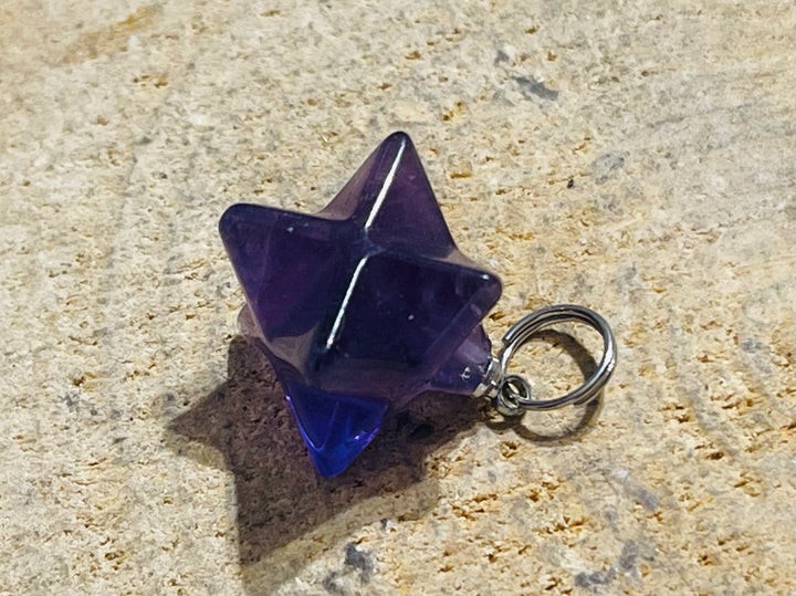 Pendentif Merkaba Etoile en Améthyste - les bijoux de Thea 