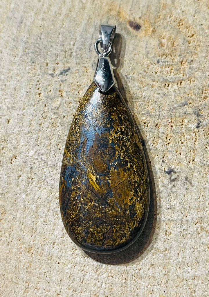 Pendentif cabochon en Bronzite au choix - les bijoux de Thea