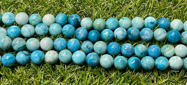 Perles naturelles en Hémimorphite du Mexique en 10 mm - Les bijoux de Théa