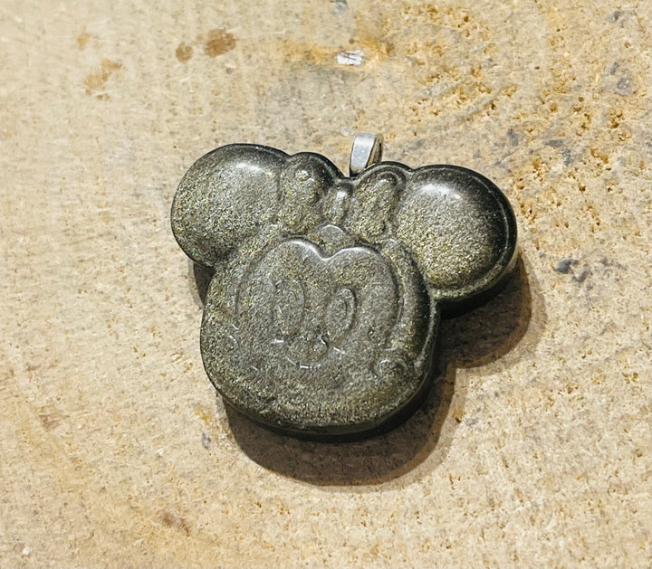 Pendentif Minnie en Obsidienne dorée - les bijoux de Thea 